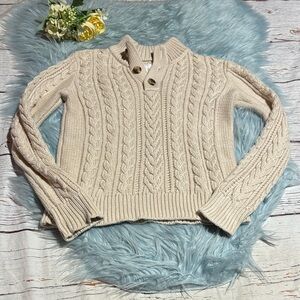 GAP Kids Cream Cable Knit Mockneck Sweater sz M